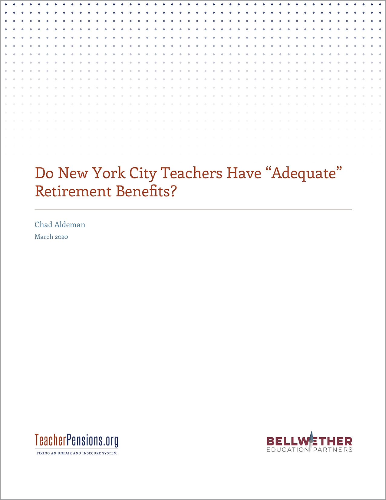 Do New York City Teachers Have Adequate Retirement Benefits